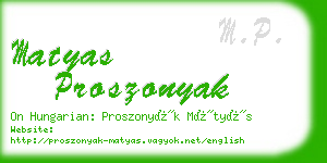 matyas proszonyak business card